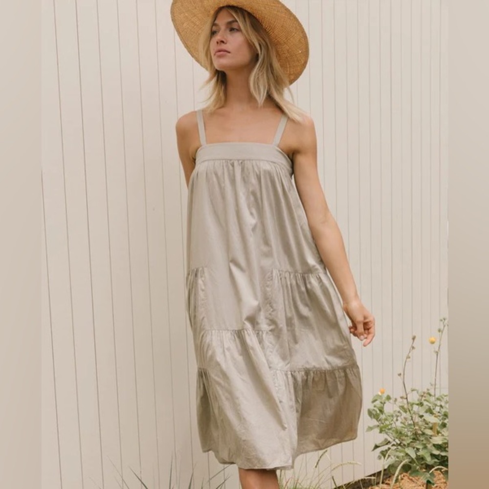 Jenni Kayne Taupe Tiered Dress